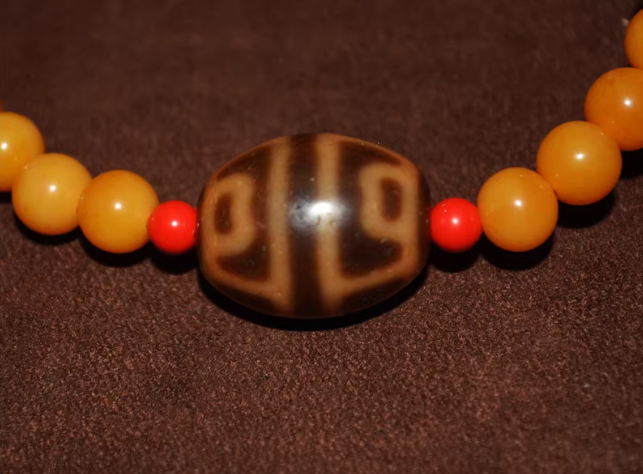 Real Old Ancient Tibetan Lotus Dzi Bead Amulet Himalayan Bracelet Pure Gzi Pendant Genuine Antique Agate Talisman