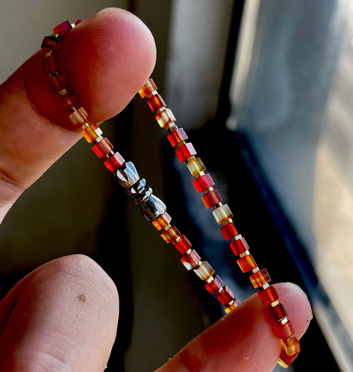 Real Old Antiqe Red Agate Bracelet Mini Small Size Carnelian Bracelet Himalaya Mala Prayer Beads Natural Sardonyx