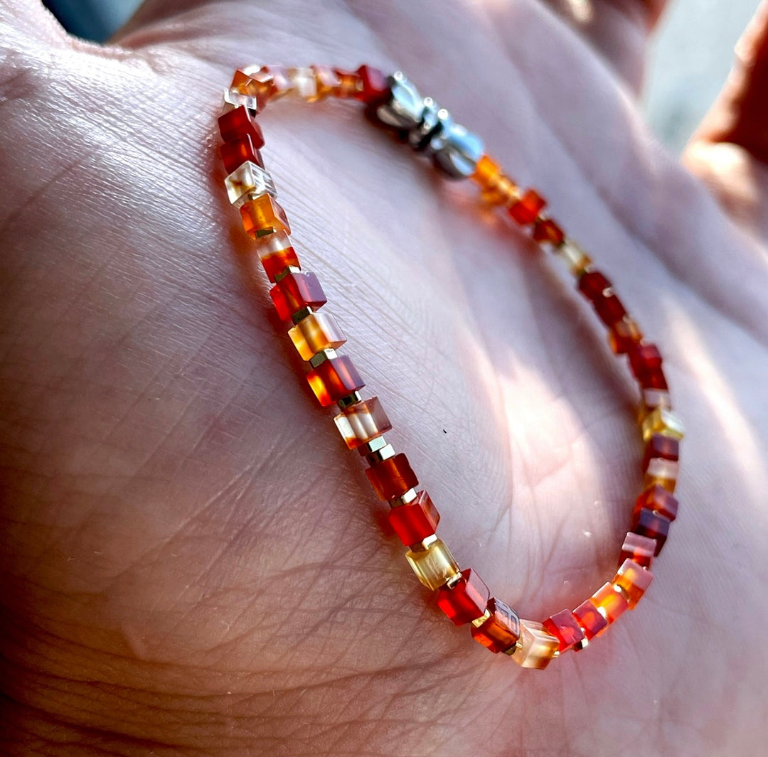 Real Old Antiqe Red Agate Bracelet Mini Small Size Carnelian Bracelet Himalaya Mala Prayer Beads Natural Sardonyx