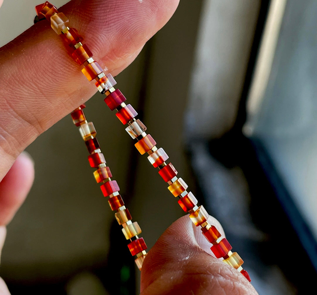 Real Old Antiqe Red Agate Bracelet Mini Small Size Carnelian Bracelet Himalaya Mala Prayer Beads Natural Sardonyx