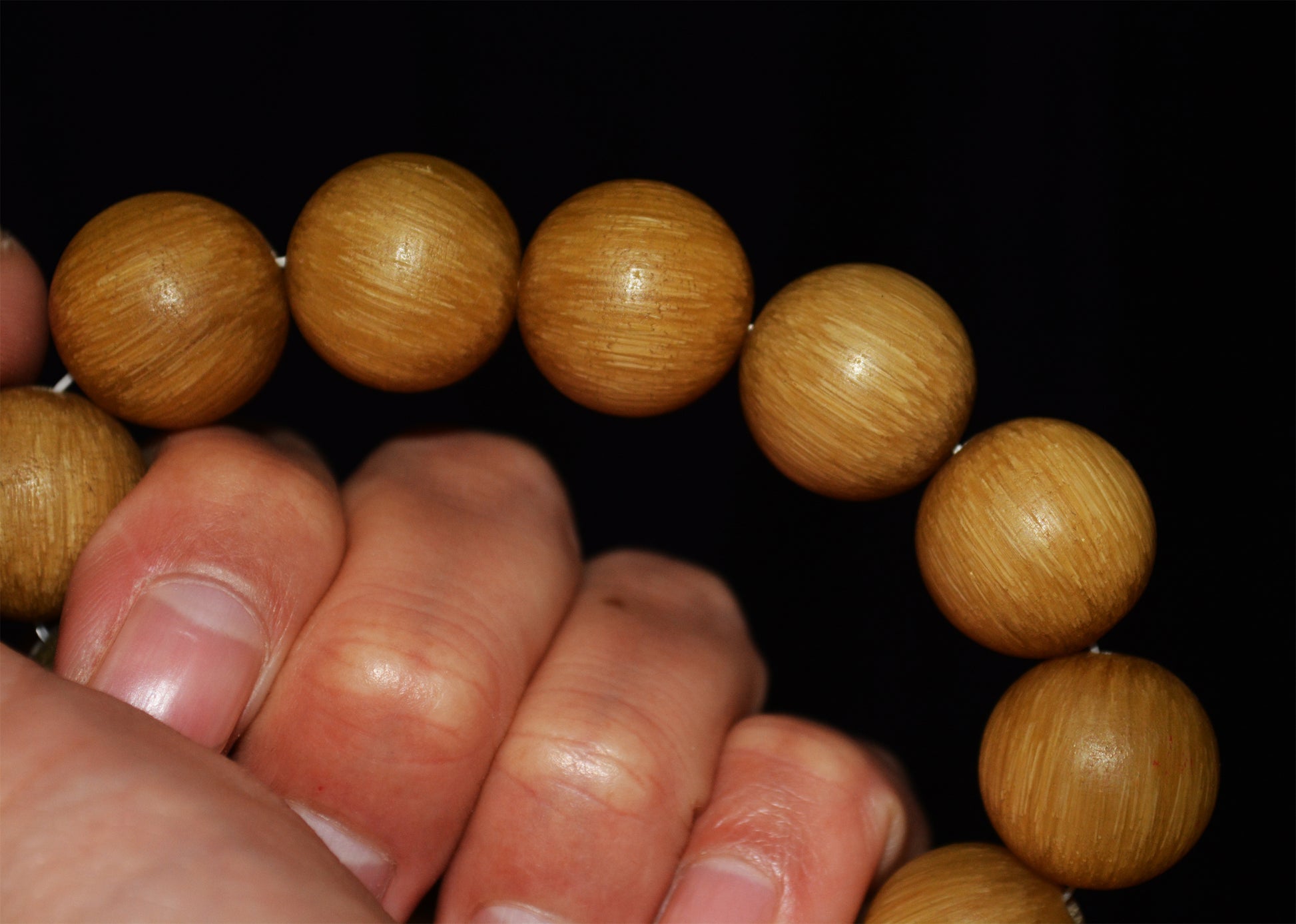 Real Chinese Old Antique Horn Bracelet Mala Prayer Beads Tibetan Genuine Rosary Rare