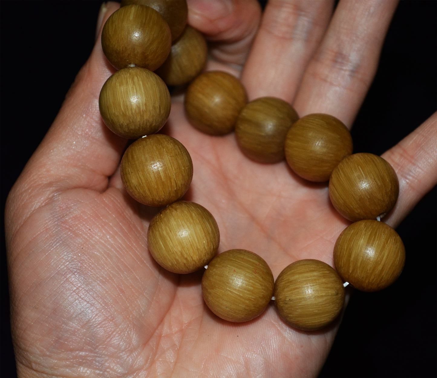 Real Chinese Old Antique Horn Bracelet Mala Prayer Beads Tibetan Genuine Rosary Rare