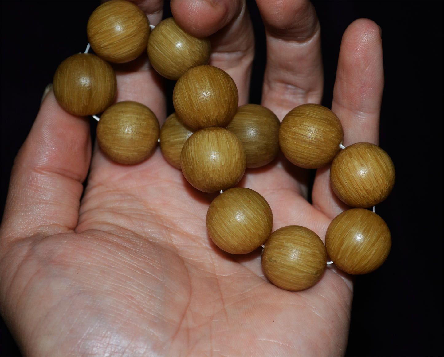 Real Chinese Old Antique Horn Bracelet Mala Prayer Beads Tibetan Genuine Rosary Rare