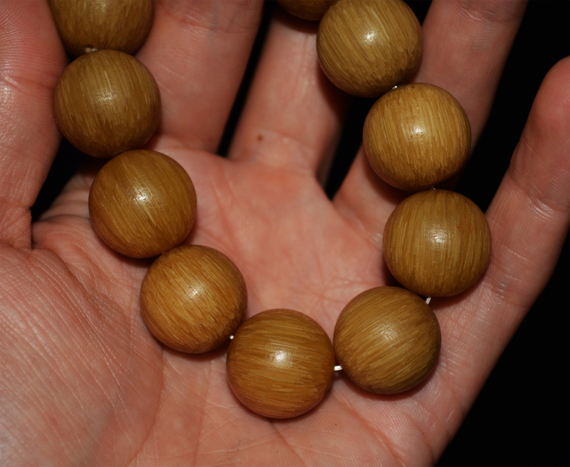 Real Chinese Old Antique Horn Bracelet Mala Prayer Beads Tibetan Genuine Rosary Rare