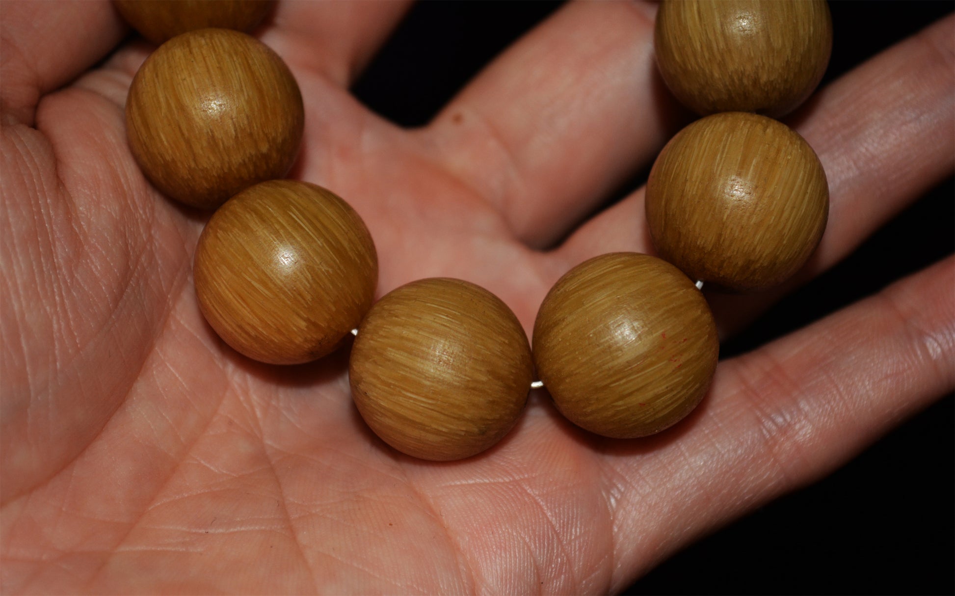 Real Chinese Old Antique Horn Bracelet Mala Prayer Beads Tibetan Genuine Rosary Rare