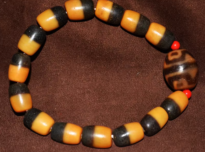 Real Tibet Ancient Chung Lotus Dzi Bead Amulet Bracelet Striped Pure Himalaya Gzi Pendant Genuine Antique Agate Talisman