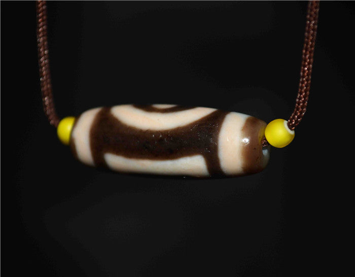 Real Tibet Ancient Cinnabar Heaven and Earth Dzi Bead Pendant Amulet Himalaya Sakor Namkor Bloodspots Agate Genuine Gzi Old Antique Talisman