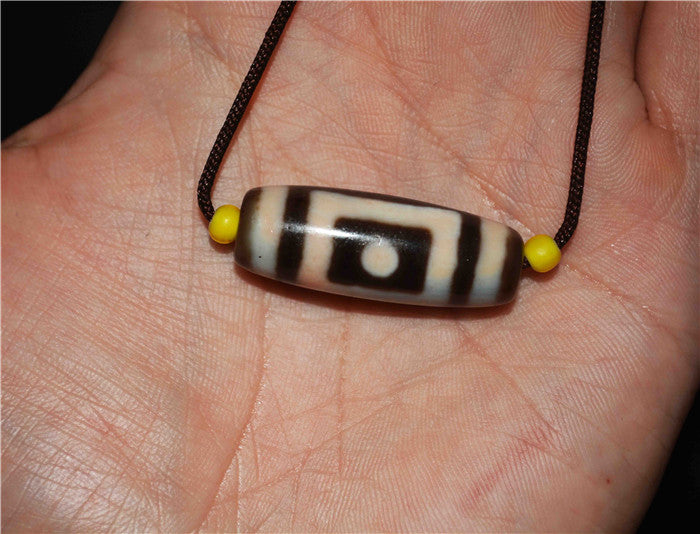 Real Tibet Ancient Cinnabar Heaven and Earth Dzi Bead Pendant Amulet Himalaya Sakor Namkor Bloodspots Agate Genuine Gzi Old Antique Talisman