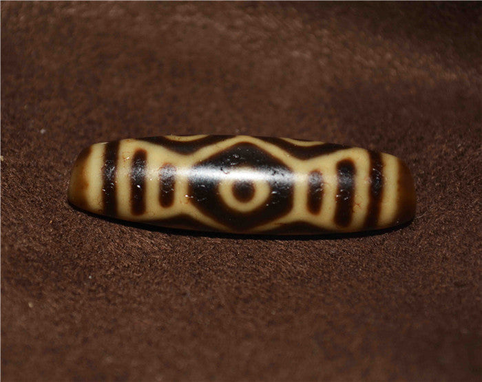 Real Tibet Ancient Dragon Six Eyes Dzi Bead Amulet Pendant Himalayan Agate 6 Eyed Gzi Old Antique Talisman