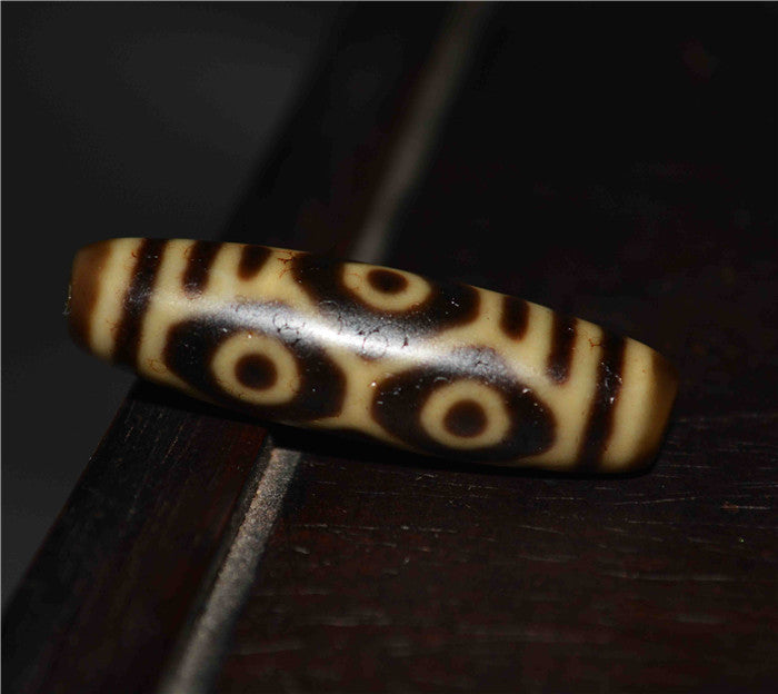 Real Tibet Ancient Dragon Six Eyes Dzi Bead Amulet Pendant Himalayan Agate 6 Eyed Gzi Old Antique Talisman