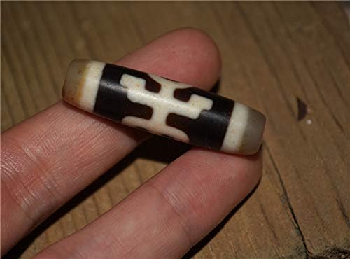 Real Tibet Ancient God of Wealth Dzi Bead Pendant Amulet Himalaya Agate Pure Fortune Gzi Old Antique Talisman