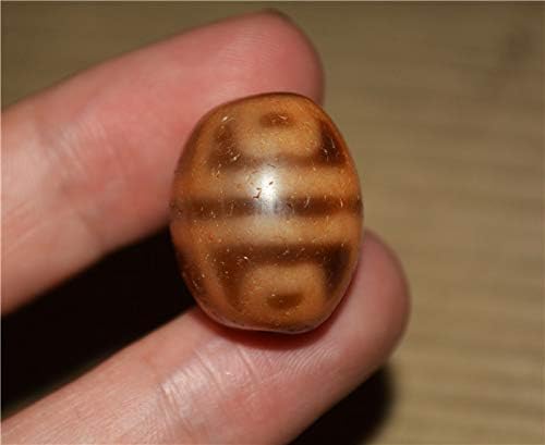 Real Tibet Ancient Lotus Dzi Bead Pendant Amulet Himalayan Agate Genuine Six Eyes Gzi Old Antique Talisman