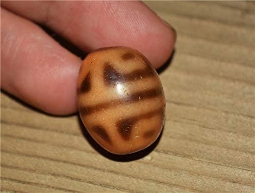 Real Tibet Ancient Lotus Dzi Bead Pendant Amulet Himalayan Agate Genuine Six Eyes Gzi Old Antique Talisman