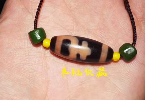 Real Tibet Ancient Nectar Bottle Dzi Bead Amulet Cinnabar Bloodspots Himalayan Pure Gzi Pendant Genuine Old Antique Agate Talisman Bracelet