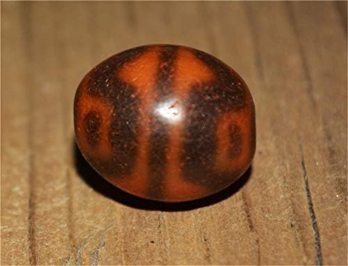 Real Tibet Ancient Pure Lotus Dzi Bead Pendant Amulet Himalayan Agate  Genuine Six Eyes Gzi Old Antique Talisman