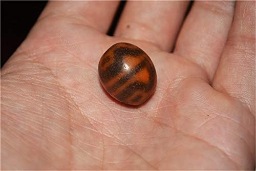 Real Tibet Ancient Pure Lotus Dzi Bead Pendant Amulet Himalayan Agate  Genuine Six Eyes Gzi Old Antique Talisman