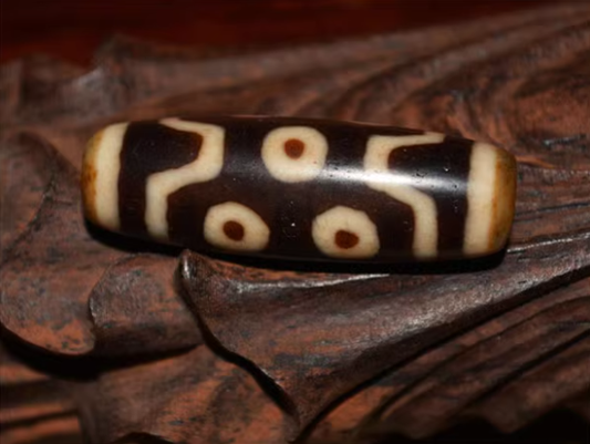 Real Tibet Ancient Pure Seven Eyes Dzi Bead Pendant Amulet Himalayan Agate 7 Eyed Pure Gzi Old Antique Talisman