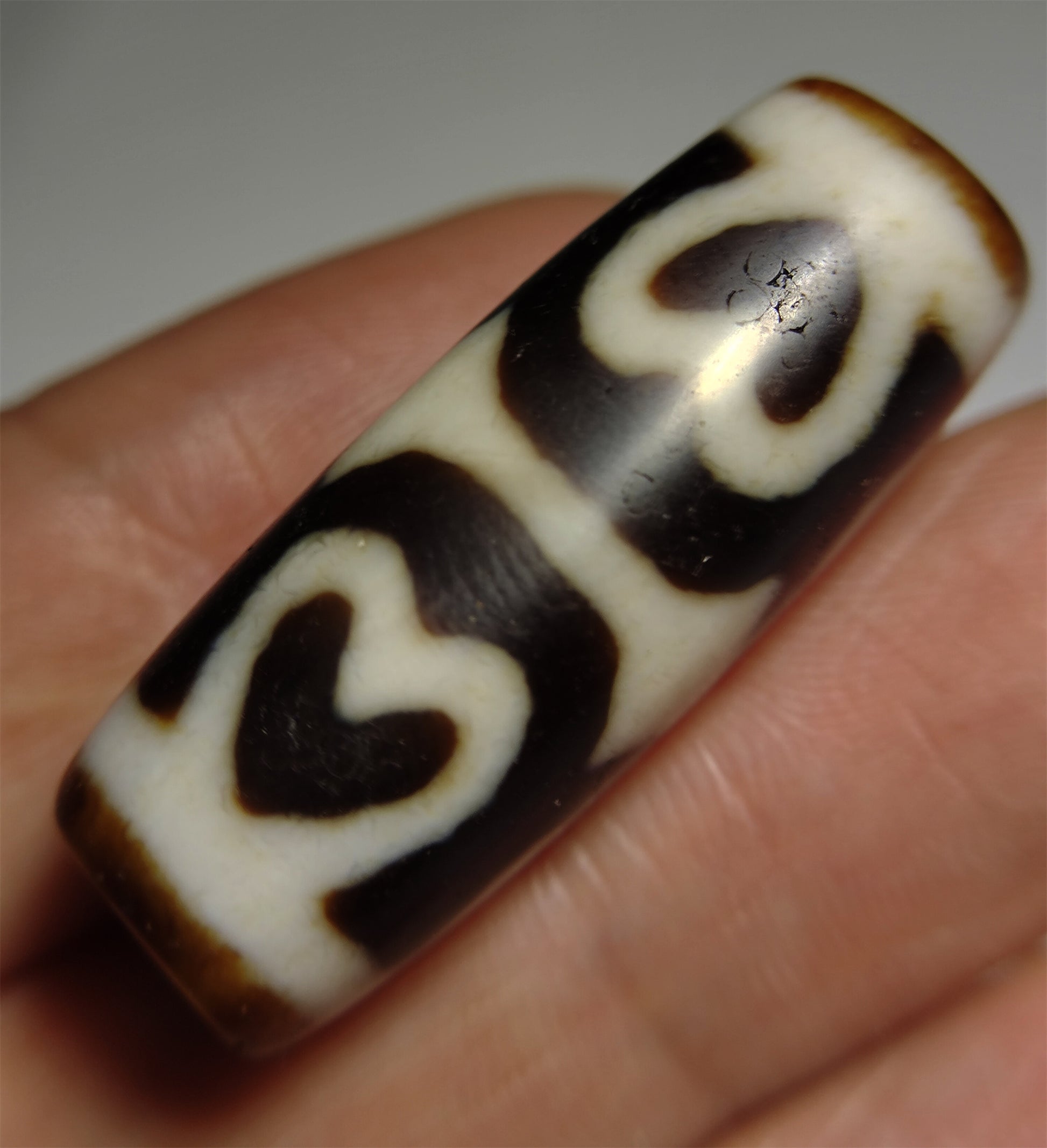 Real Tibet Ancient Six Eyes Lotus Dzi Bead Talisman Himalayas Pendant Amulet Agate Genuine Gzi Old