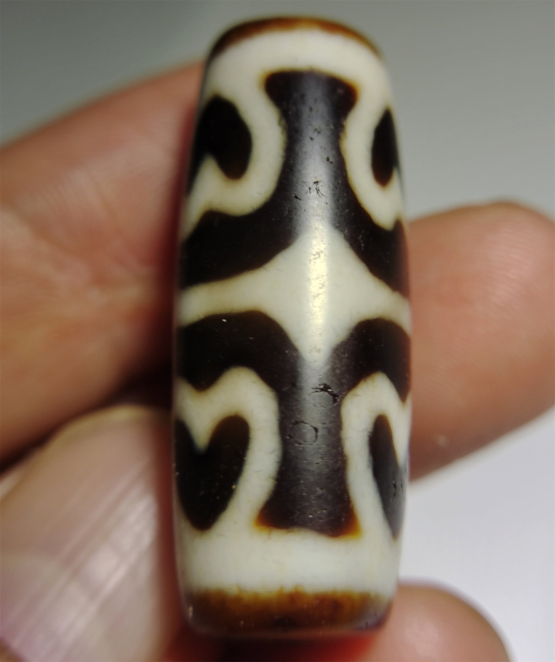 Real Tibet Ancient Six Eyes Lotus Dzi Bead Talisman Himalayas Pendant Amulet Agate Genuine Gzi Old