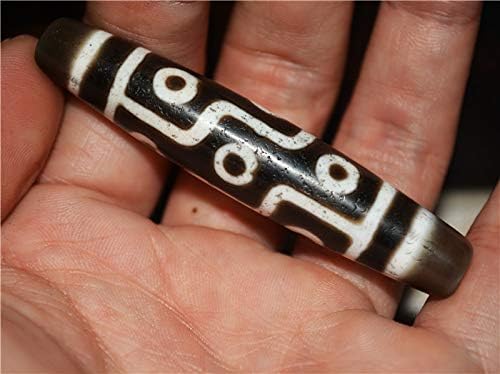 Real Tibet Old Ancient Nine Eyes Dzi Bead Amulet Pendant Himalaya Agate 9 Eyed Gzi Talisman