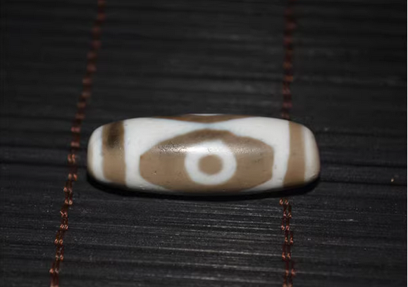 Real Tibet Old Ancient Pure Three Eyes Dzi Bead Amulet Pendant Himalayan Agate Genuine 3 Eyed Gzi Antique Talisman Bracelet