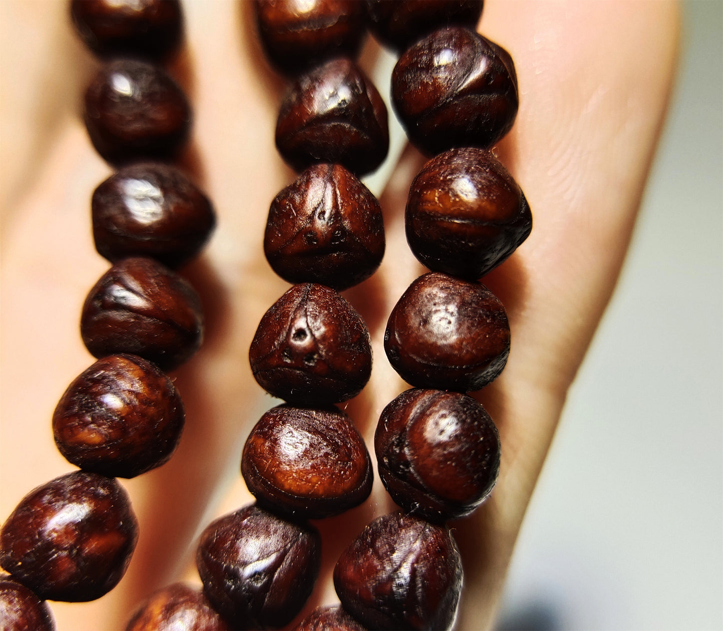 Real Tibet Old Antique 108 Phoenix Eye Bodhi Seeds Mala Prayer Beads Rosary Bracelet Nepal Fengyan Puti Buddhism Himalaya
