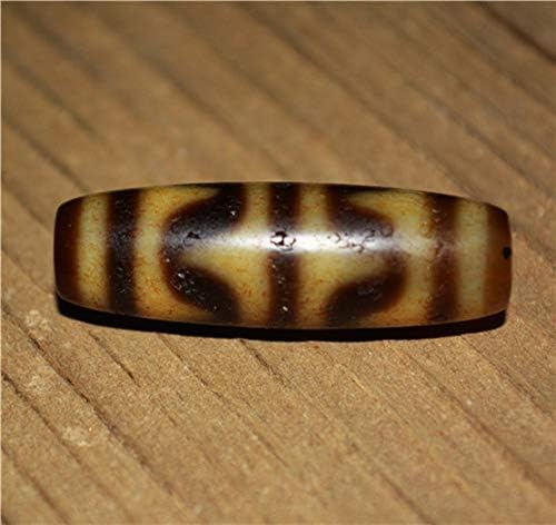 Real Tibetan Ancient Agate Tiger Tooth Pure Dzi Bead Amulet Himalayan Zigzag Water Wave Old Gzi Bracelet Pendant Talisman