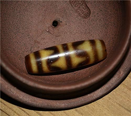 Real Tibetan Ancient Agate Tiger Tooth Pure Dzi Bead Amulet Himalayan Zigzag Water Wave Old Gzi Bracelet Pendant Talisman