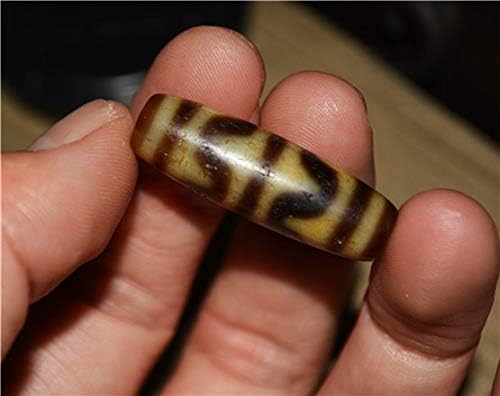 Real Tibetan Ancient Agate Tiger Tooth Pure Dzi Bead Amulet Himalayan Zigzag Water Wave Old Gzi Bracelet Pendant Talisman