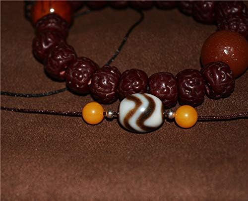 Real Tibetan Ancient Agate Tiger Tooth Dzi Bead Amulet Himalayan Zigzag Water Wave Pure Old Gzi Bracelet Pendant
