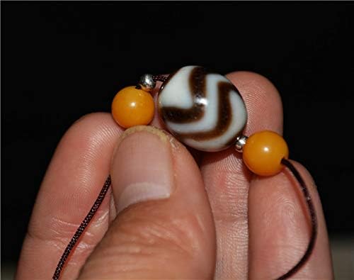 Real Tibetan Ancient Agate Tiger Tooth Dzi Bead Amulet Himalayan Zigzag Water Wave Pure Old Gzi Bracelet Pendant