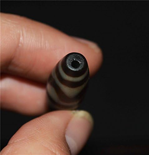 Real Tibetan Ancient Agate Tiger Tooth Pure Dzi Bead Amulet Himalayan Zigzag Water Wave Old Bracelet Pendant Talisman