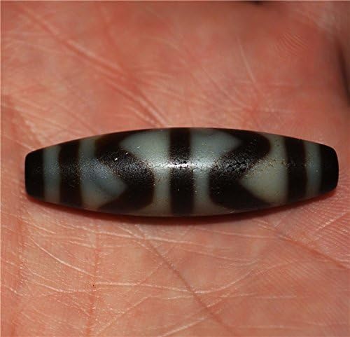 Real Tibetan Ancient Agate Tiger Tooth Pure Dzi Bead Amulet Himalayan Zigzag Water Wave Old Bracelet Pendant Talisman