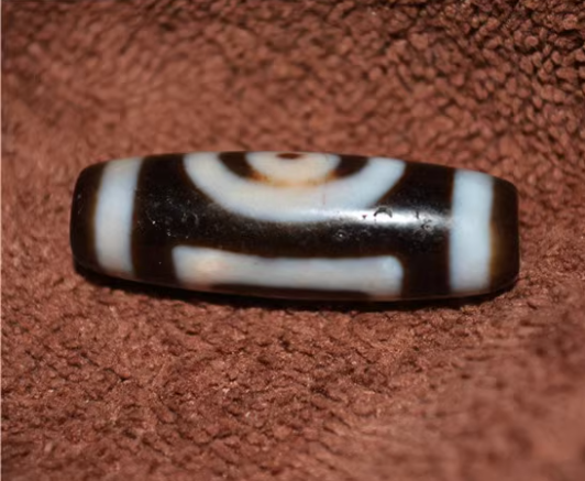 Real Tibetan Ancient Cinnabar Heaven and Earth Dzi Bead Pendant Amulet Himalaya Sakor Namkor Bloodspots Agate Genuine Gzi Old Antique Talisman