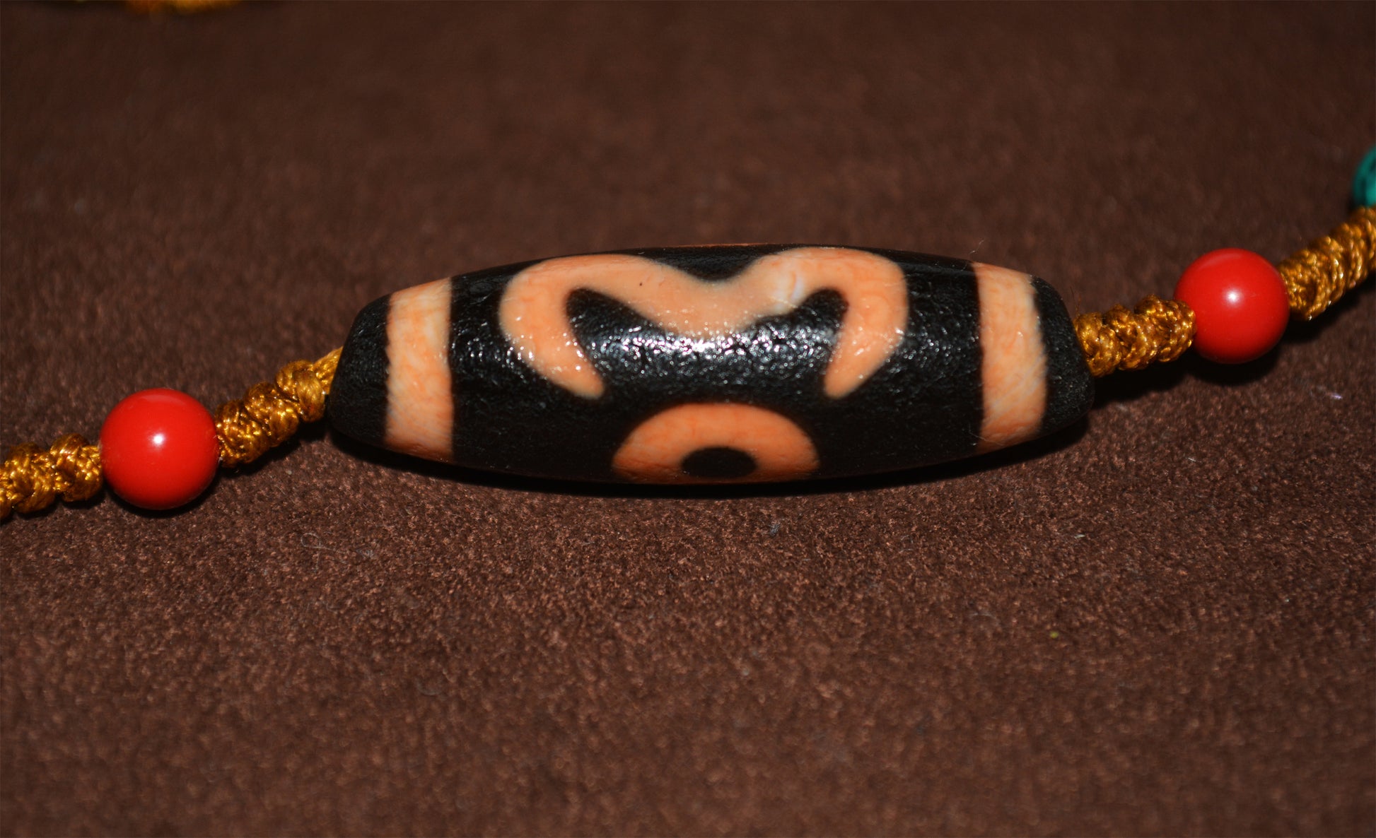 Real Tibetan Ancient Cinnabar Ruyi Two Eyes Dzi Bead Pendant Amulet Himalaya Old Antique Bloodspots Agate Nepal 2 Eyed Pure Gzi Talisman Bracelet