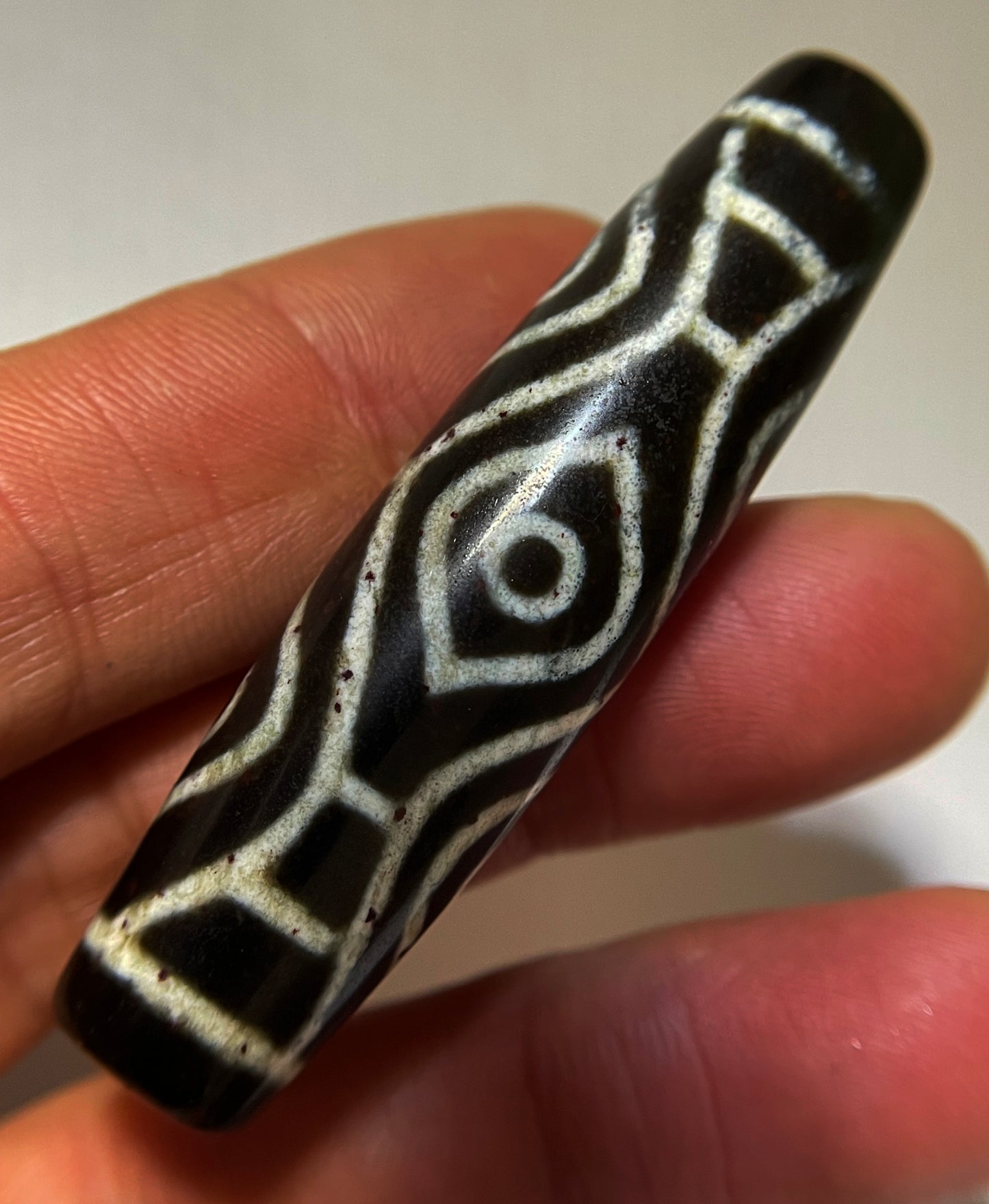 Real Tibetan Ancient Dragon Six Eyes Dzi Bead Pendant Amulet Himalayan Old Antique Agate Cinnabar Bloodspots 6 Eyed Pure Gzi Talisman