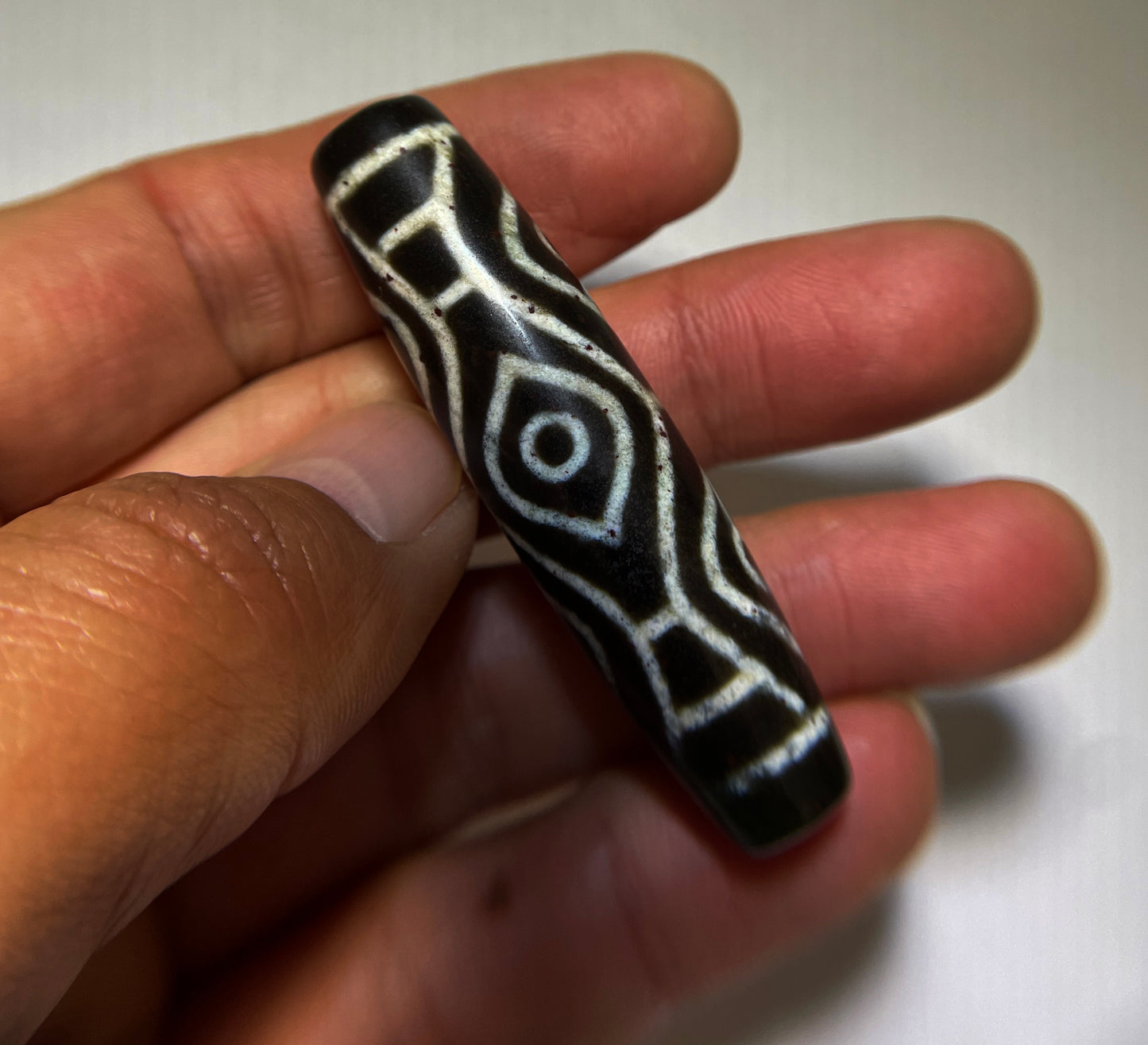 Real Tibetan Ancient Dragon Six Eyes Dzi Bead Pendant Amulet Himalayan Old Antique Agate Cinnabar Bloodspots 6 Eyed Pure Gzi Talisman