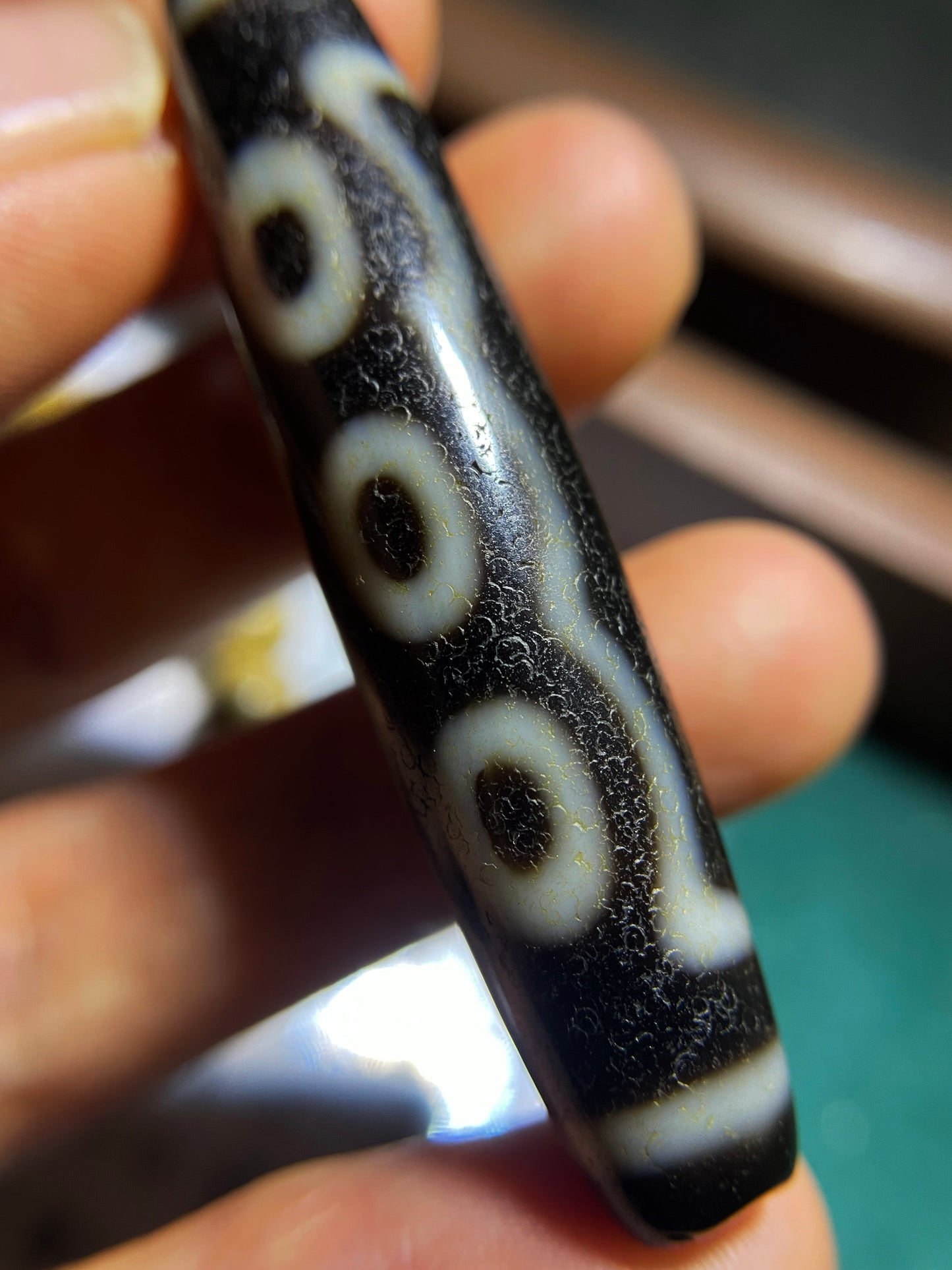 Real Tibetan Ancient Five Eyes Dzi Bead Pendant Amulet Himalayan Agate 5 Eyed Pure Gzi Old Antique Talisman