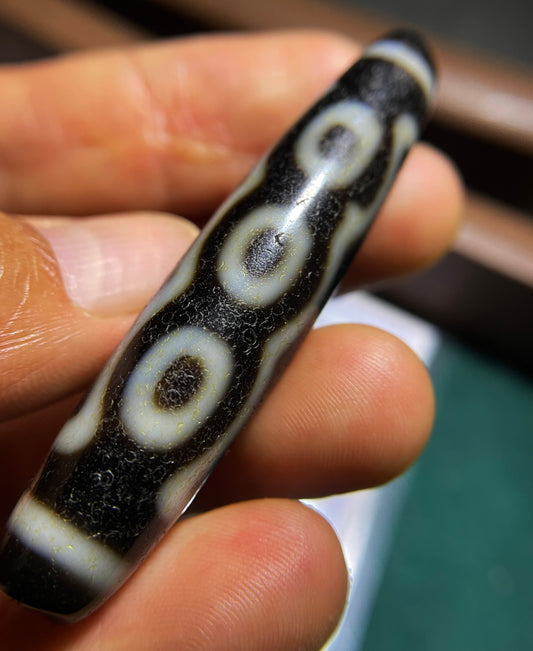 Real Tibetan Ancient Five Eyes Dzi Bead Pendant Amulet Himalayan Agate 5 Eyed Pure Gzi Old Antique Talisman