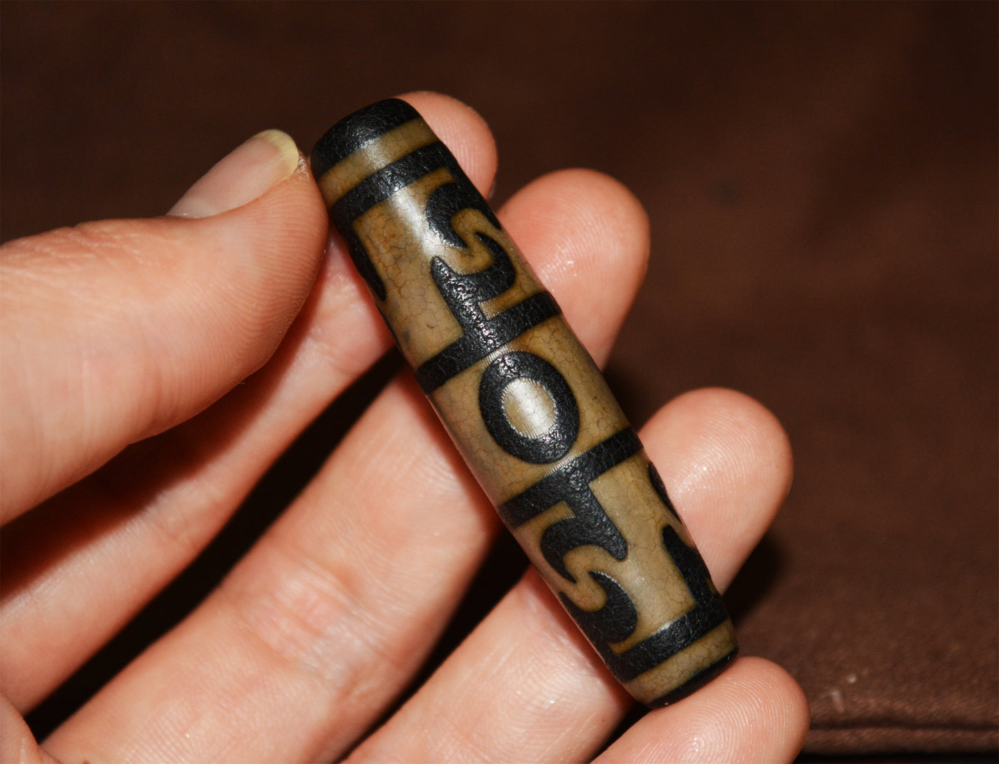Genuine Tibetan Ancient Guru Rinpoche Dzi Bead Pendant Amulet Himalaya Pure Gzi Genuine Old Antique Blue Agate Talisman