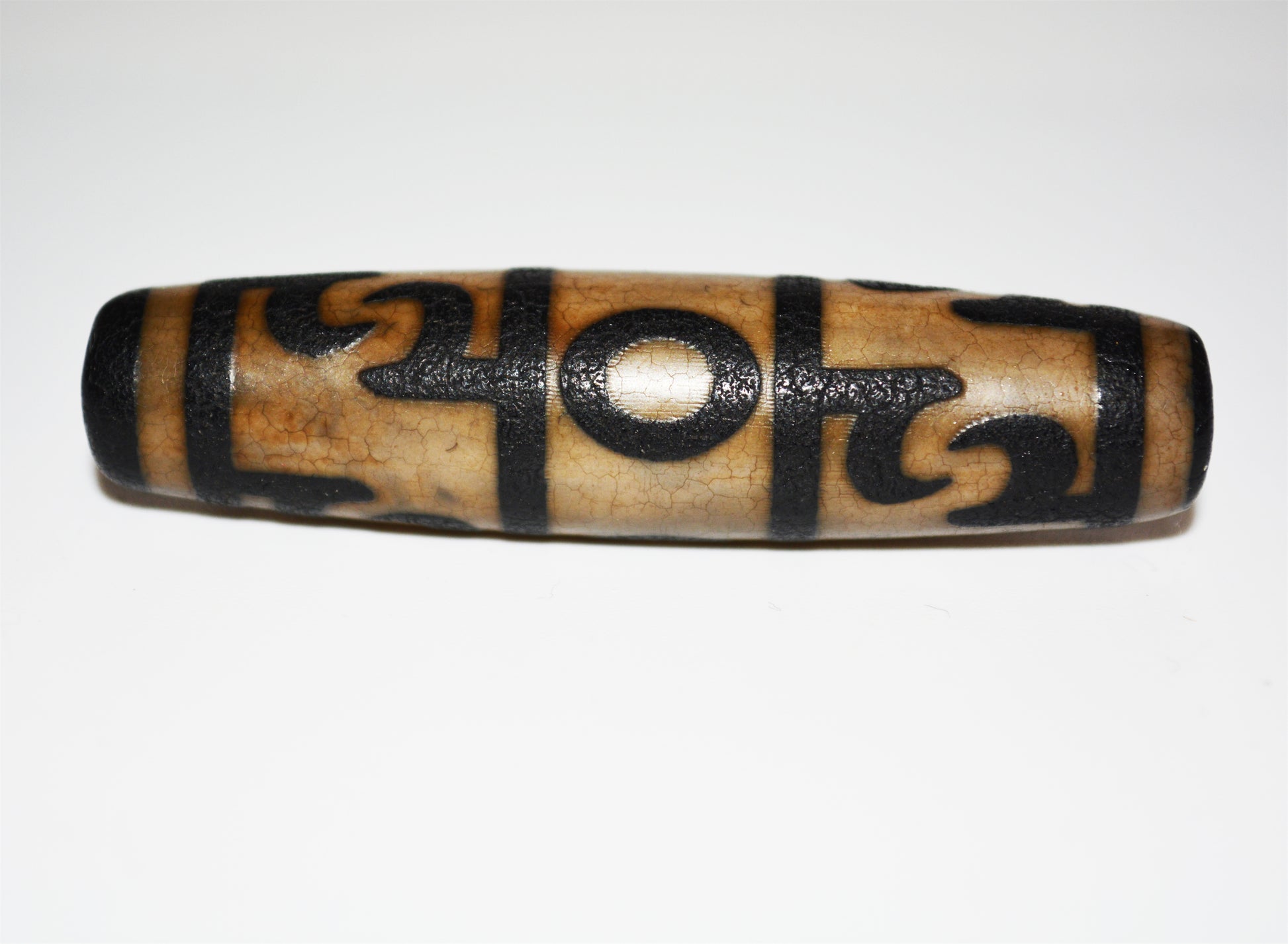 Genuine Tibetan Ancient Guru Rinpoche Dzi Bead Pendant Amulet Himalaya Pure Gzi Genuine Old Antique Blue Agate Talisman