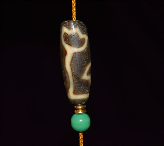 Real Tibetan Ancient Lotus Dzi Bead Amulet Pendant Agate Himalaya Genuine Broken Gzi Old Antique Nepal Carnelian Talisman Bracelet