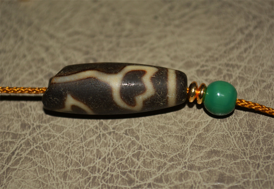 Real Tibetan Ancient Lotus Dzi Bead Amulet Pendant Agate Himalaya Genuine Broken Gzi Old Antique Nepal Carnelian Talisman Bracelet