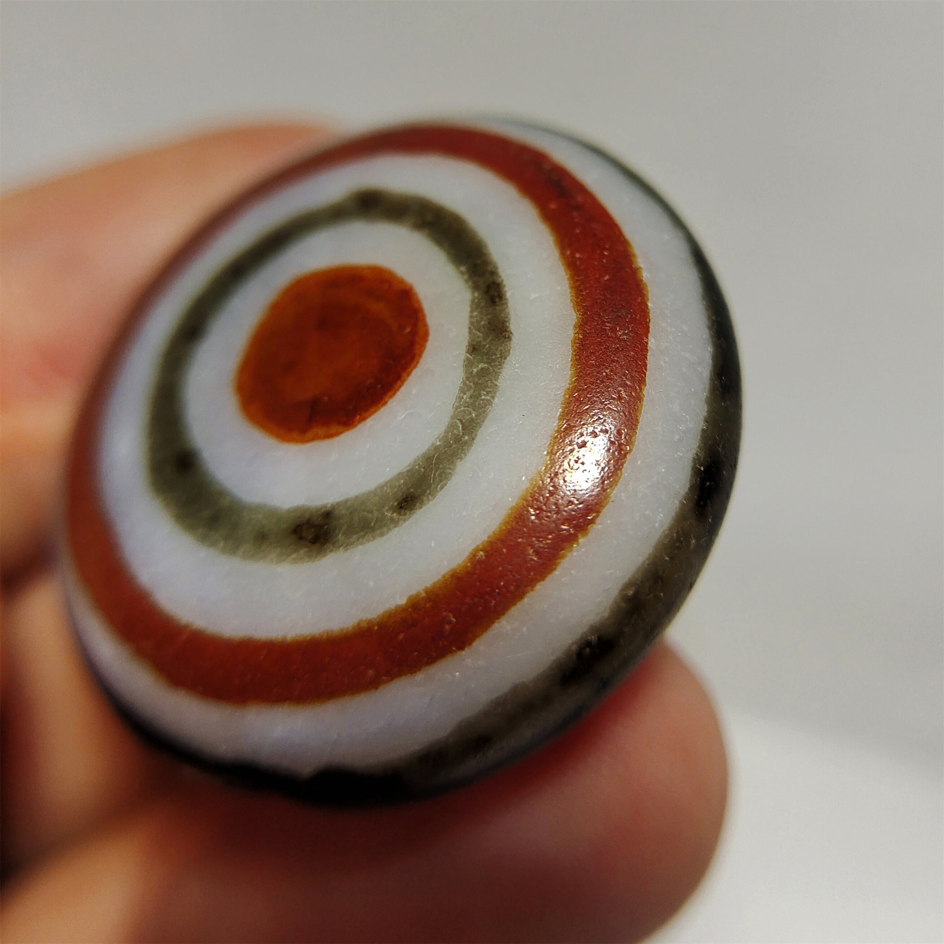 Real Tibetan Ancient Lukmik Eye Dzi Bead Pendant Amulet Himalaya Agate Goat Old Luk Mik Horse Pendant