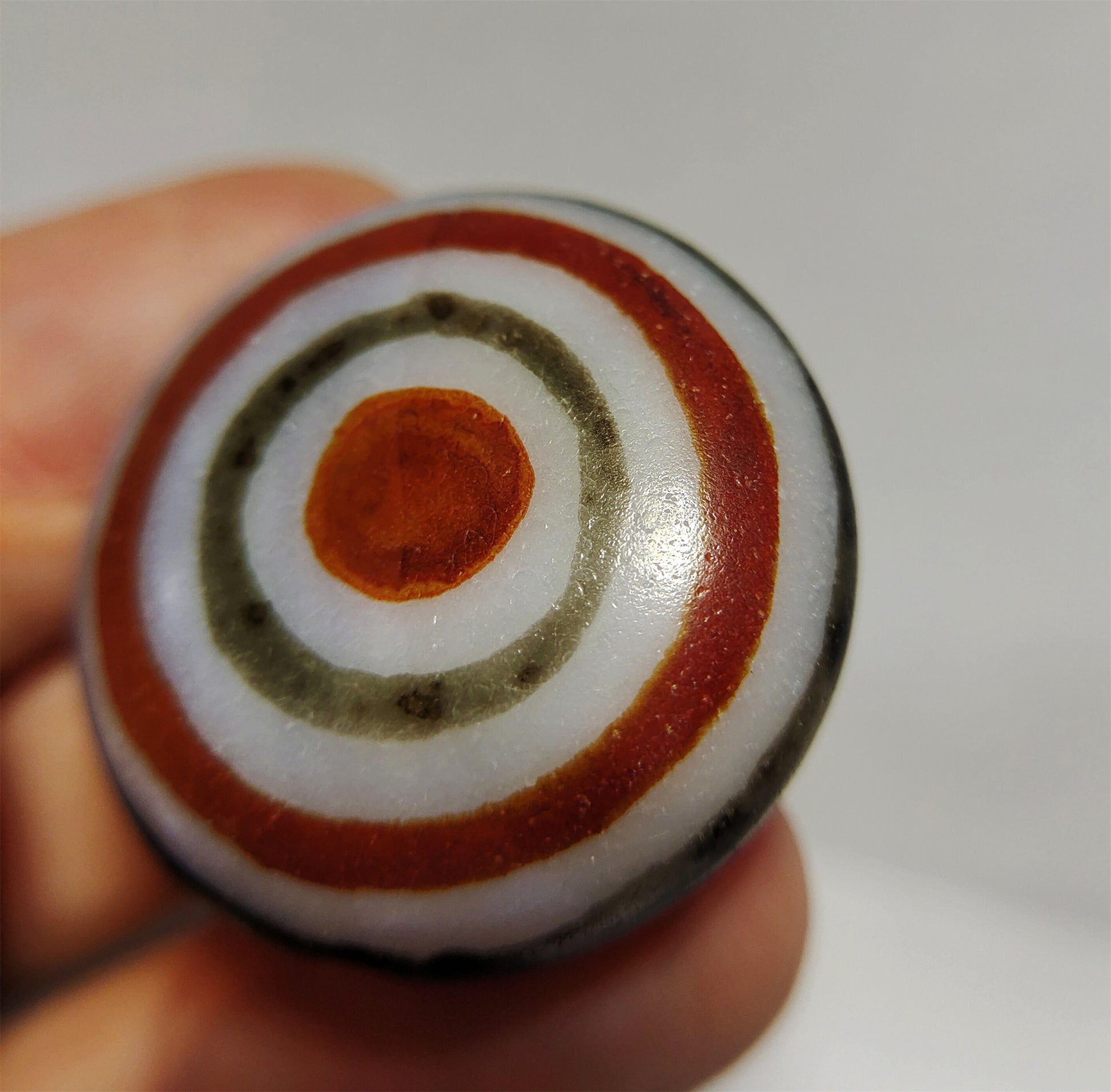 Real Tibetan Ancient Lukmik Eye Dzi Bead Pendant Amulet Himalaya Agate Goat Old Luk Mik Horse Pendant