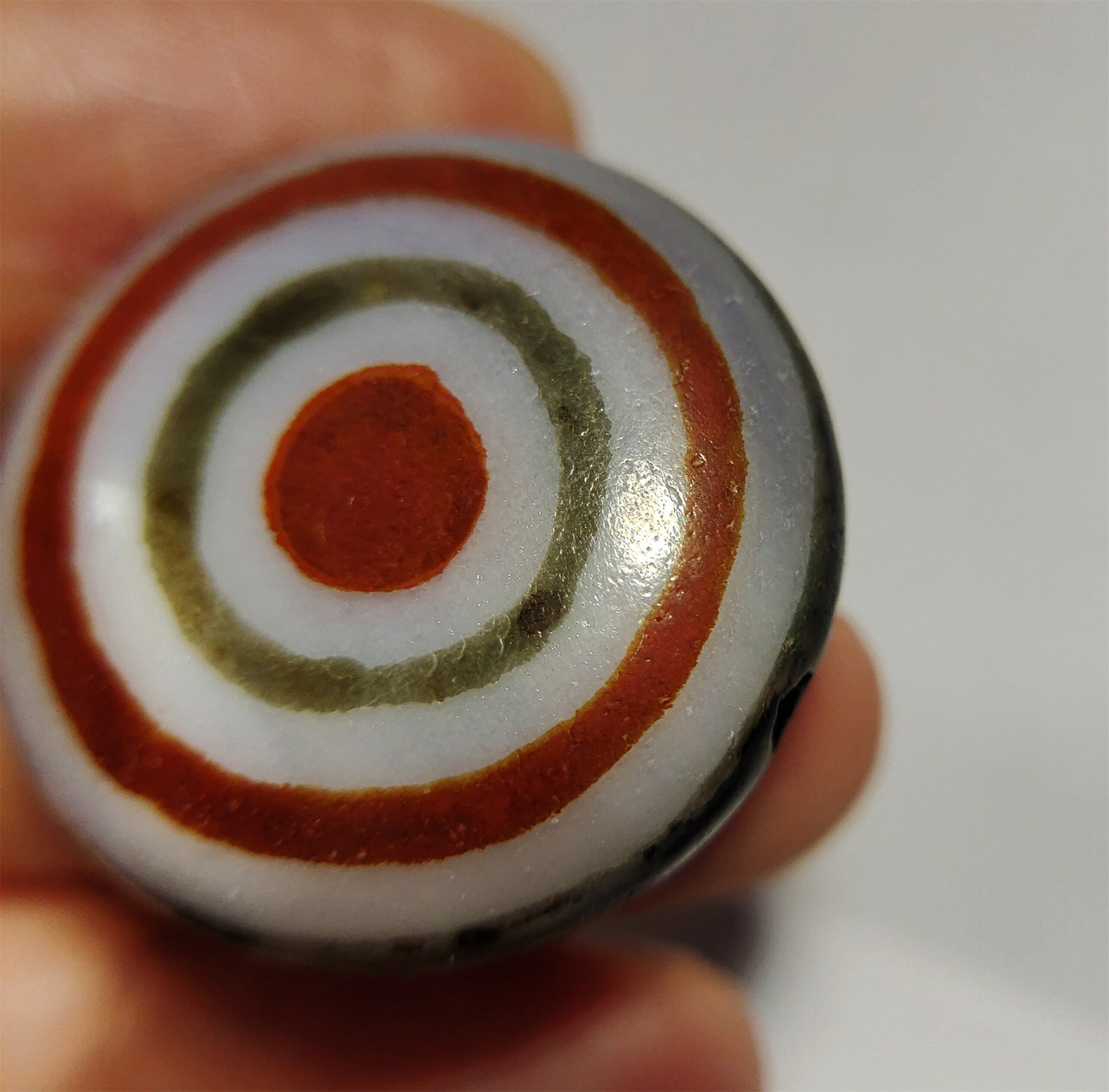 Real Tibetan Ancient Lukmik Eye Dzi Bead Pendant Amulet Himalaya Agate Goat Old Luk Mik Horse Pendant