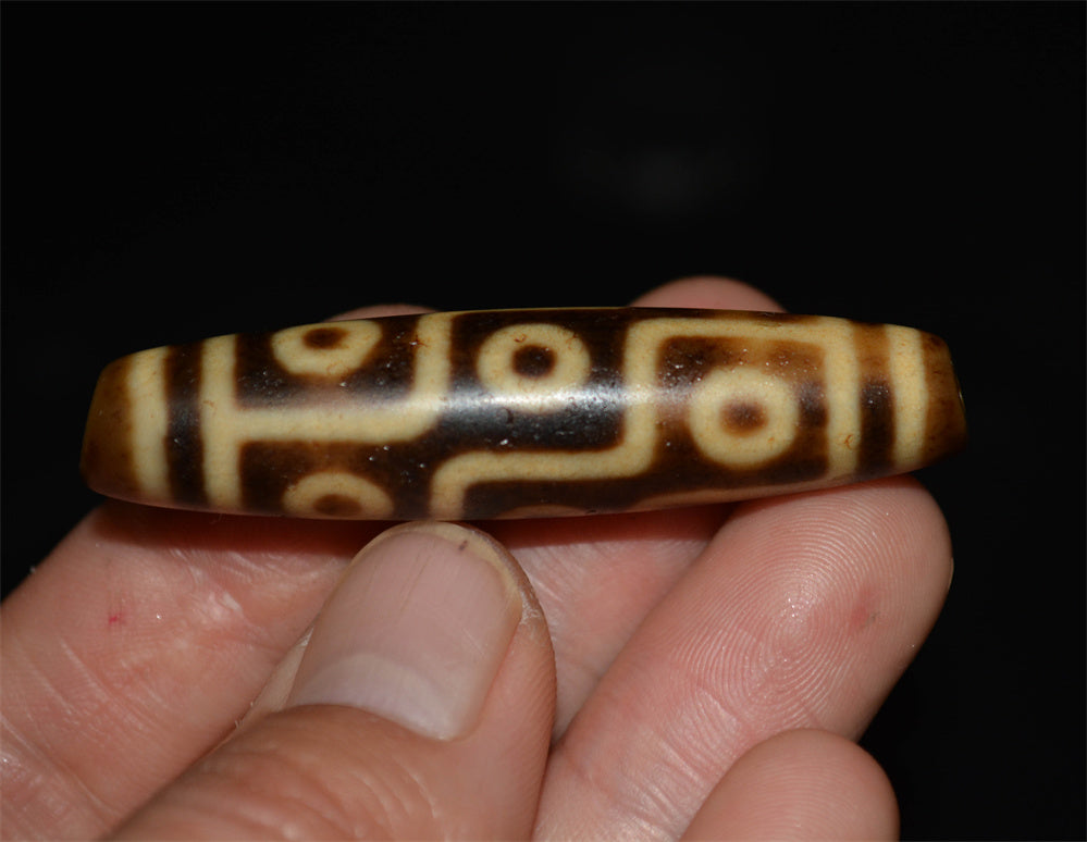 Genuine Tibetan Ancient Nine Eyed Dzi Bead Pendant Amulet Himalaya Pure 9 Eyes Gzi Real Old Antique Agate Talisman Bracelet