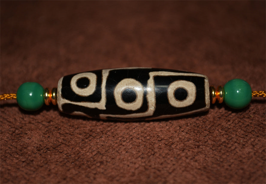 Real Tibetan Ancient Nine Eyed Dzi Bead Pendant Amulet Himalaya Pure 9 Eyes Gzi Genuine Old Antique Agate Talisman Bracelet