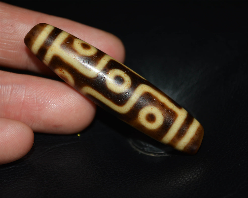 Genuine Tibetan Ancient Nine Eyed Dzi Bead Pendant Amulet Himalaya Pure 9 Eyes Gzi Real Old Antique Agate Talisman Bracelet