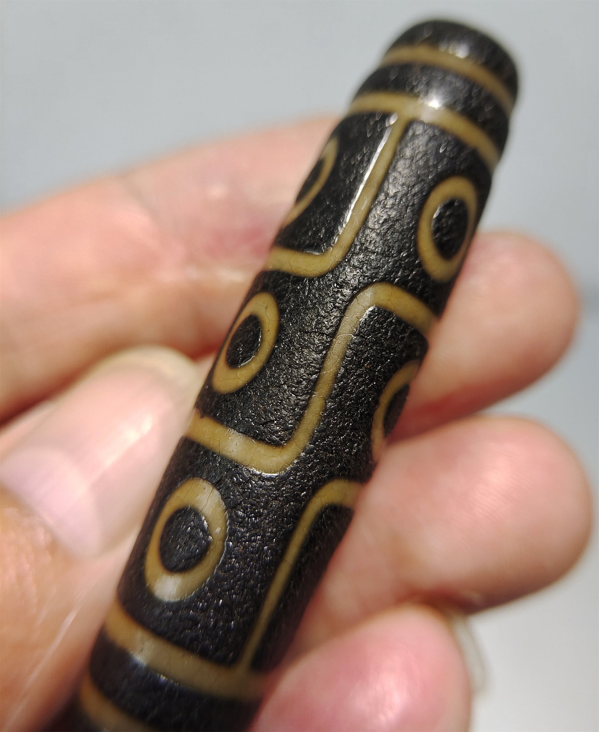 Real Tibetan Ancient Nine Eyes Dzi Bead Amulet pendant